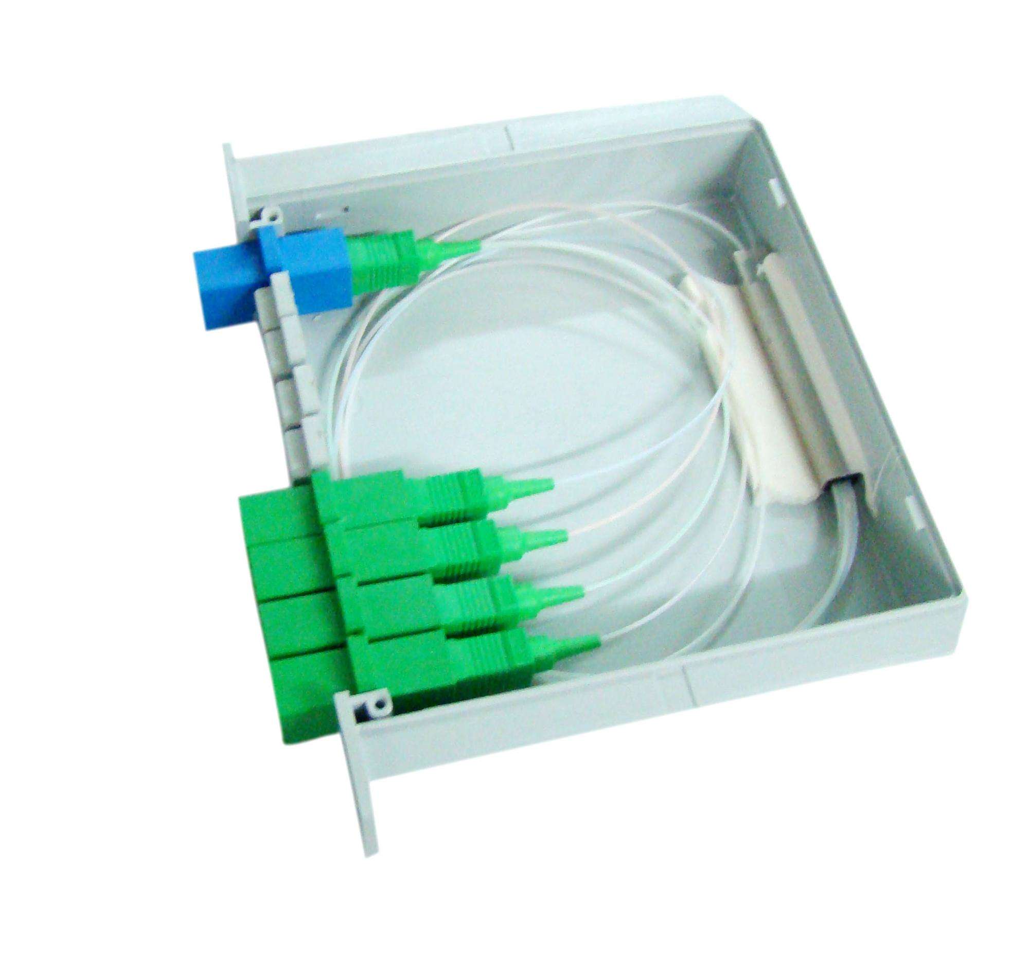 OEM Cassette Type plug in 1*4 Fiber Optic Splitter SC/APC connector ...