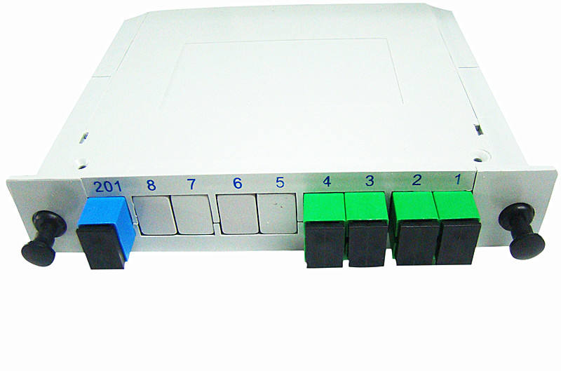 OEM Cassette Type plug in 1*4 Fiber Optic Splitter SC/APC connector ...