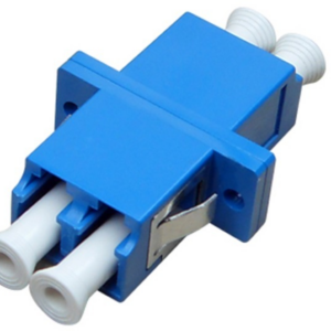 LC UPC duplex adapter with flange